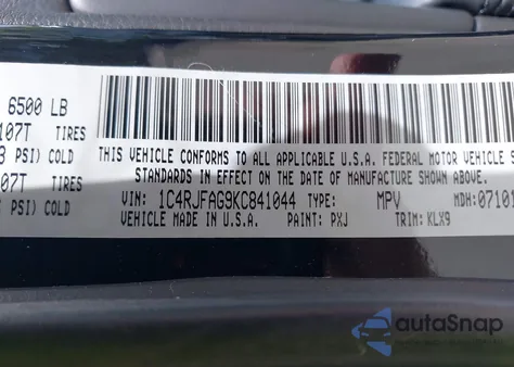 2019 Jeep Grand Cherokee Altitude 4X4 from USA, damaged, VIN 1C4RJFAG9KC841044